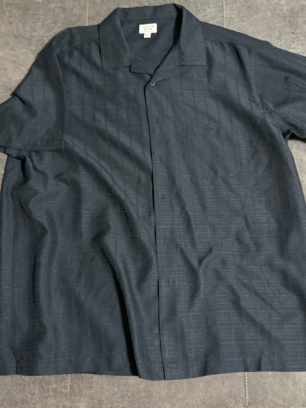 Black Short-Sleeve Lightweight Camp Shirt Jacket